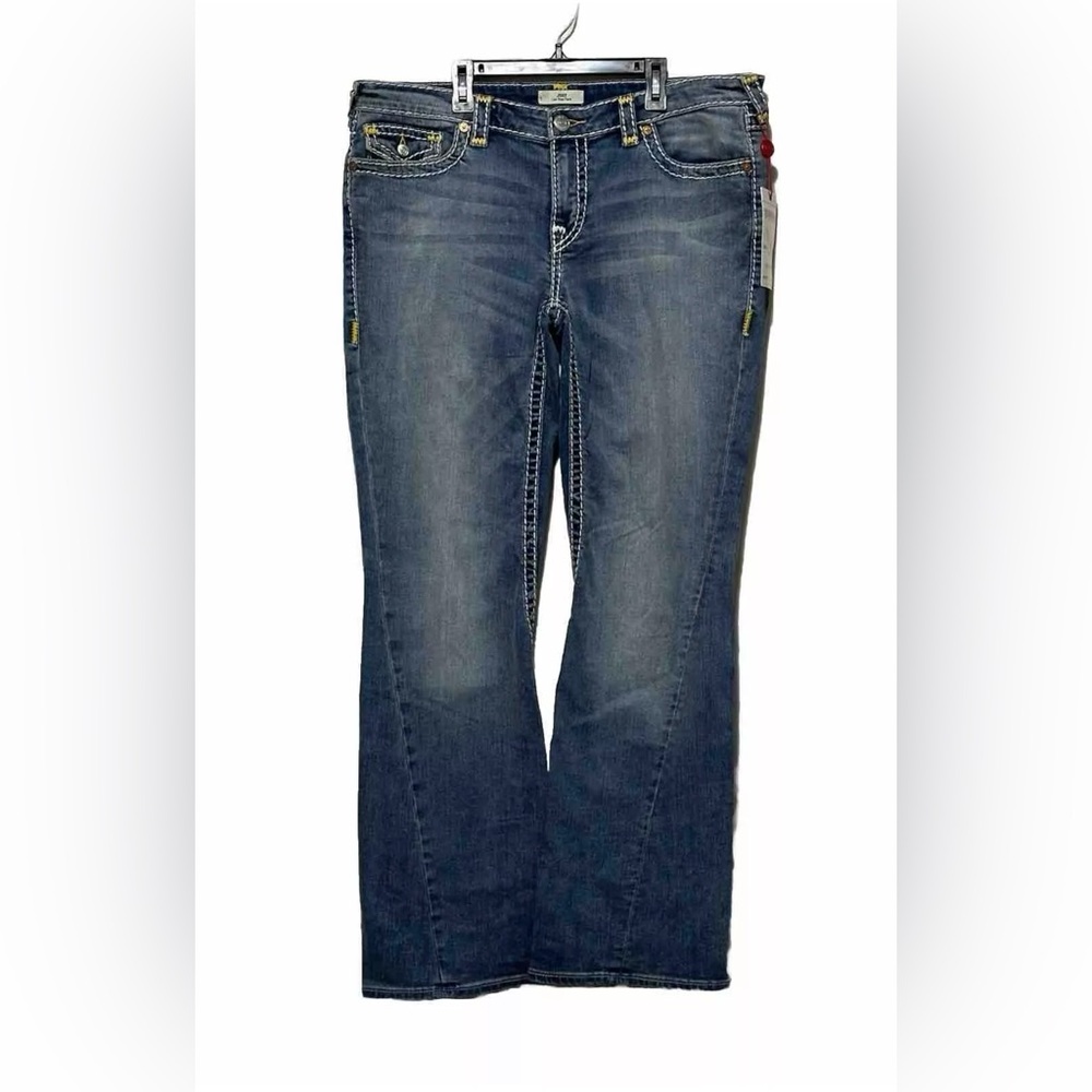 NEW True Religion Jeans Women’s Size 34 Joey Low Rise Flare Light Wash Y2K 90s